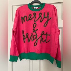 Queen of Sparkles Merry & Bright sweater size Large